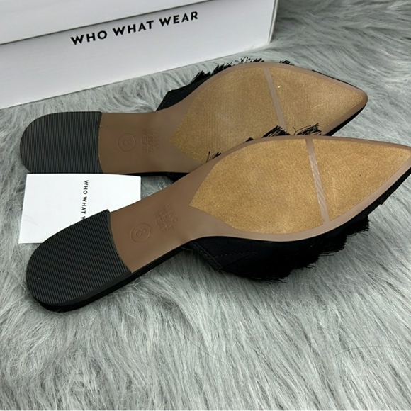 What to Wear, NWT, What to wear black Annie satin tassel mule slip on shoe SZ 8 - Picture 7 of 9